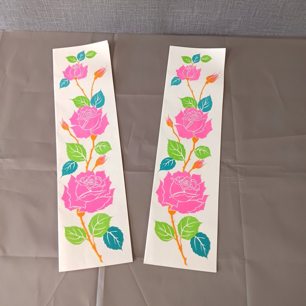 Vintage Floral Rose Stationery Set Large 14.5" Writing Paper Ephemera Lot of 2
